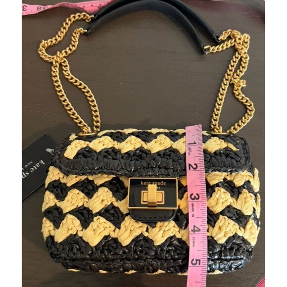Kate Spade New York Evelyn Striped Crochet Raffia Sm Shoulder Crossbody Bag NEW - Picture 14 of 14